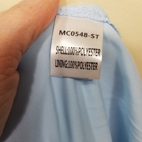 NWOT Double Crazy Light Blue Junior's Off The Shoulder Sequin Tulle Mini Dress - Picture 8 of 8